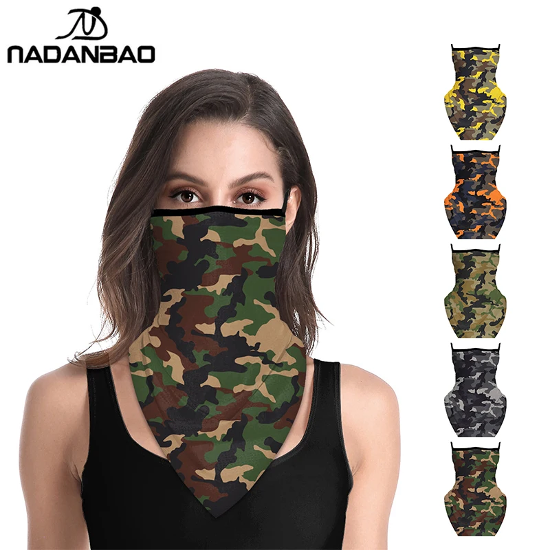 

NADANBAO классический Камуфляжный треугольный шарф бандана чехол для лица женская Пыленепроницаемая повязка на голову ветрозащитный шарф-тру...