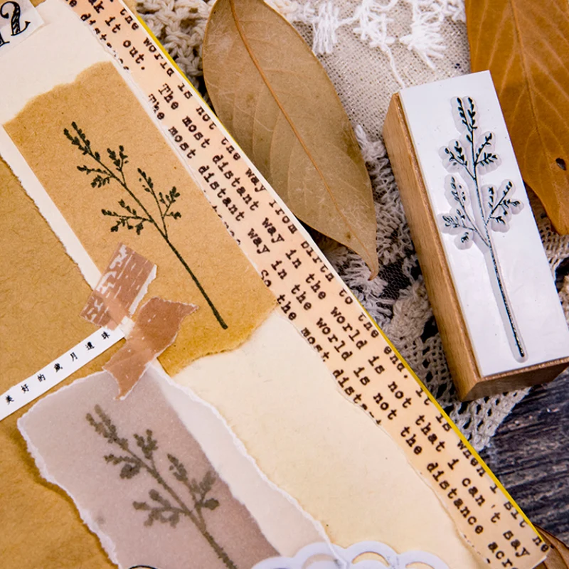 Винтаж трава печать растения DIY Деревянные и резиновые штампы для скрапбукинга канцелярские Стандартный штамп