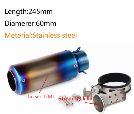 a10-60mm 51 мм/60 мм выхлопная труба мотоцикла с DB killer выхлопная труба мотоцикла глушитель для gp-project выхлопная труба из углеродного волокна - Цвет: a10-60mm