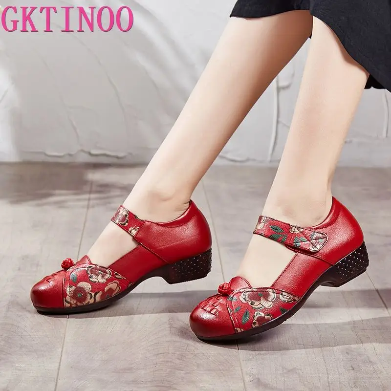 

GKTINOO Spring Autumn Genuine Leather Slip On Loafers Women Flat Shoes Vintage Soft Bottom Casual Driving Shoes Women Moccasins