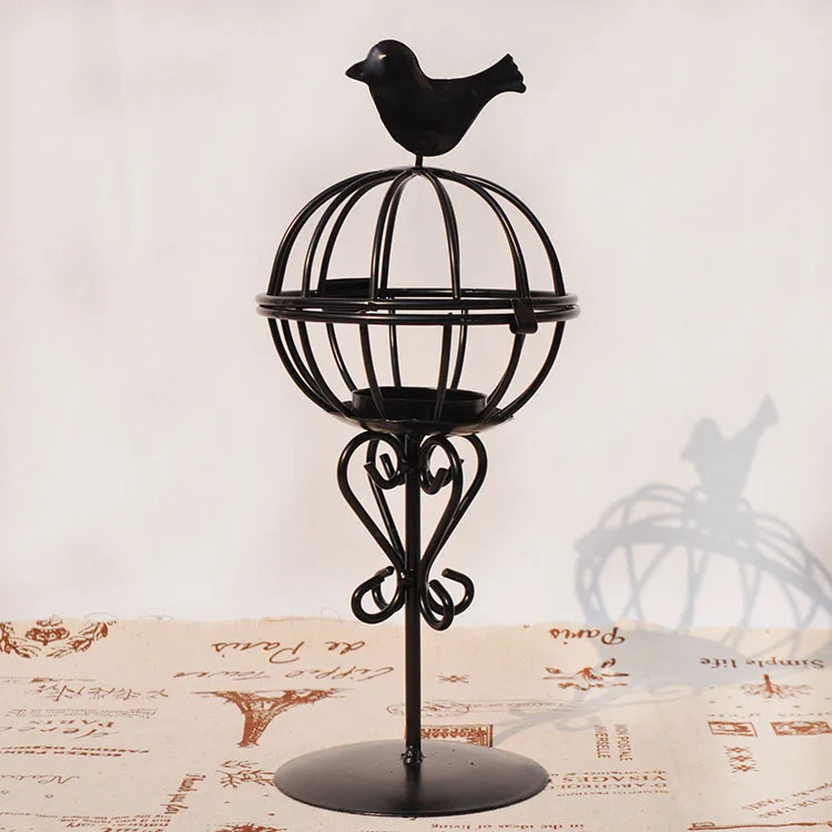 

Vintage Iron Art Simple Animal Candle Holders Cage Creative Rustic Candelabra Decoration Chandelier Mariage Home Decor EC50LL