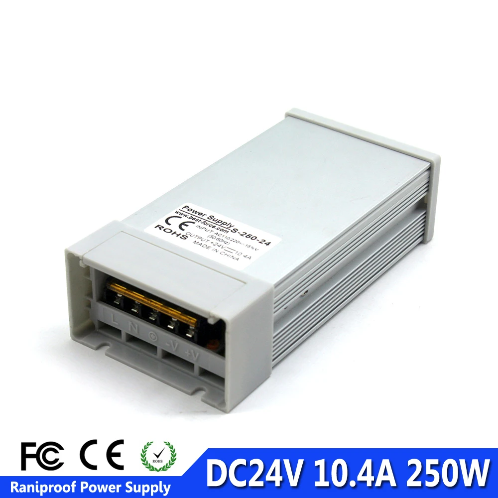Одноступенчатый непромокаемый переключатель питания DC24V 10.4A 250 Вт наружный