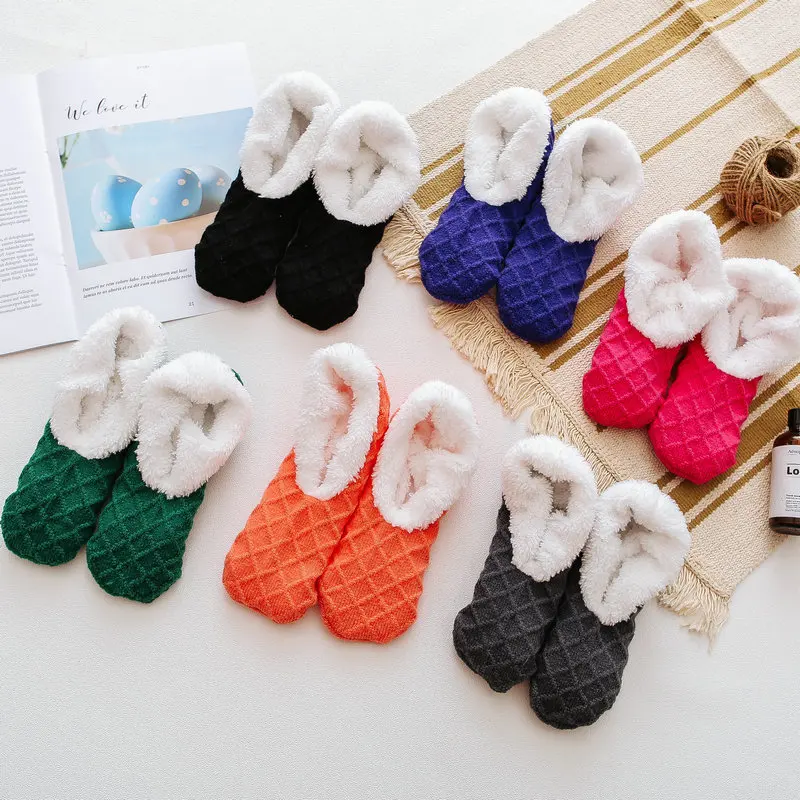 Men Women Thicken Winter Warm Wool Socks Non Slip Indoor Floor Soft Casual Slipper Hosiery Women's Warm Socks Dropshipping
