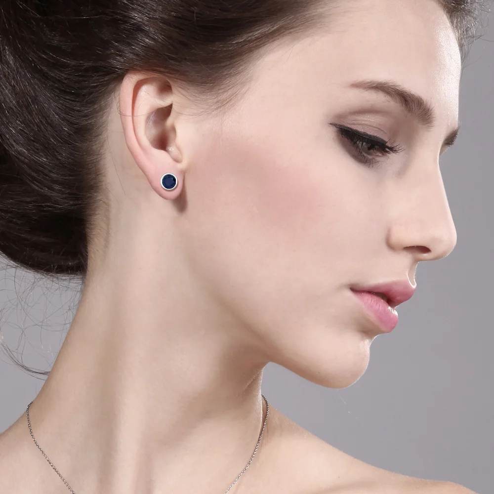 Женские серьги гвоздики GemStoneKing из стерлингового серебра 925 пробы с натуральным