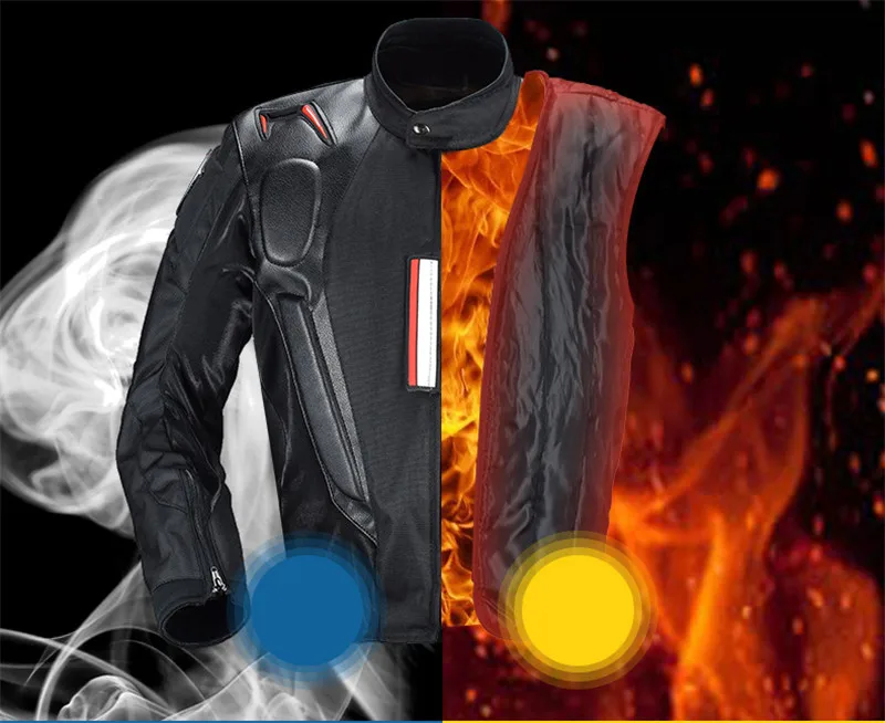 GHOST RACING Motorcycle Jacket PU Leather Racing Body Armor Protection Moto Motocross Off-road Clothing Protective Gear | Автомобили и