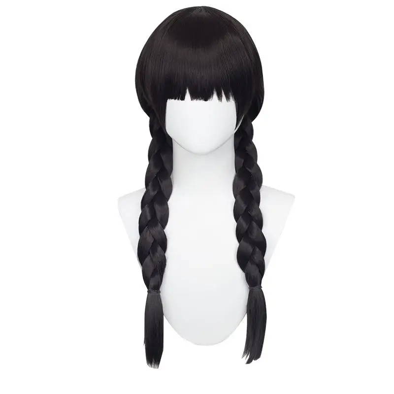 Парик для косплея BINDing Uzuki Momo 65см черный с косичками Maoyue Momoko Hair.
