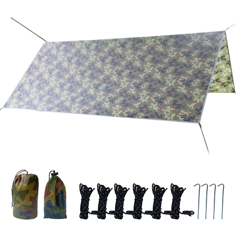 

3x3m Outdoor Ultralight Tarp Camping Survival Sun Shelter Multifunctional Shelter Waterproof Beach Awning Rain Beach Mat