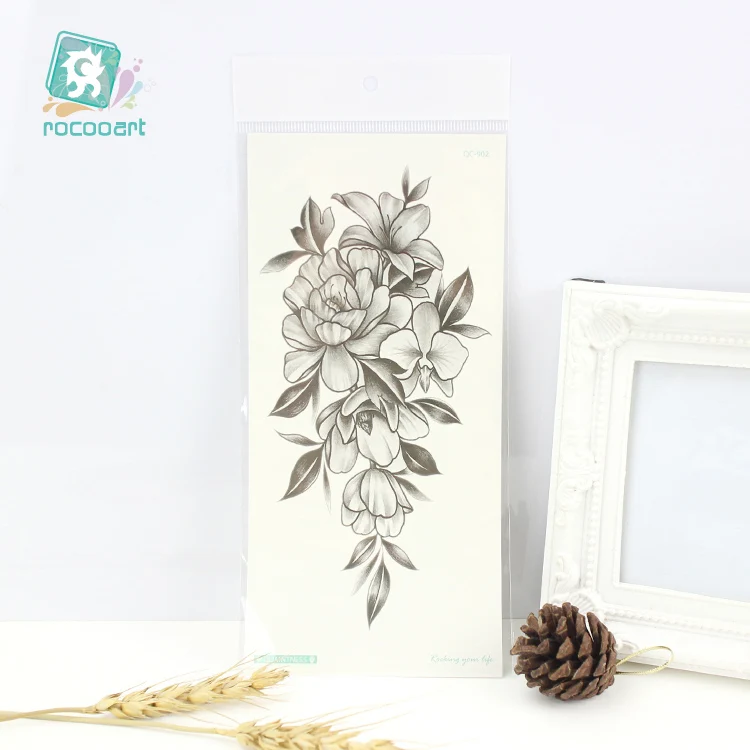 Rocooart Wholesale 10PCS Temporary Tattoo Sticker Robotic Arm and English Letter Design Waterproof Men Body Art Tatoo
