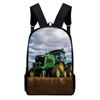2021 new casual tractor pattern backpack schoolbag menwomen shoulder travel bag print hip hop teenage girls bag