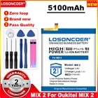 Аккумулятор LOSONCOER 100% мА  ч для Oukitel Mix 2, с бесплатными инструментами