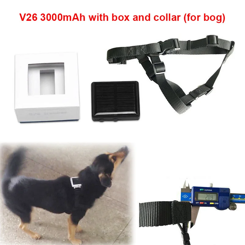 3000mAh Dog Collar Водонепроницаемый Солнечный gps трекер мини для коровы, крупного рогатого скота, собак, лошадей, долгий срок службы батареи, вздор, говорящий, чтобы найти животное в лесу - Цвет: 3000mAh Dog Collar