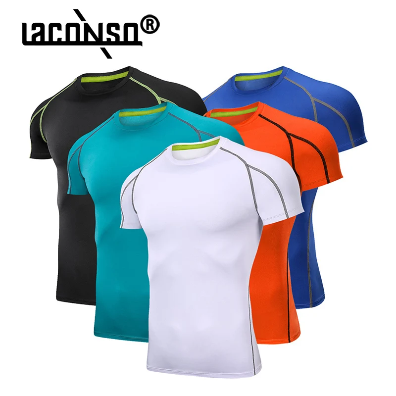 

LACONSO Men's Compression Rashguard Tights Suit Clothing For Male Fitness Underwear Runing Sports Husband Quick-Drying Gym Shirt