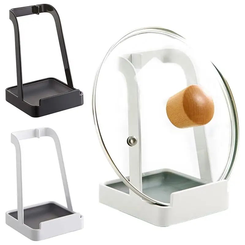 

Kitchen Pot Cover Rack Pot Lid Shelf Cooking Storage Spoon Spatula Utensil Holder Cookbook Stand Organizer Kitchen Accessories