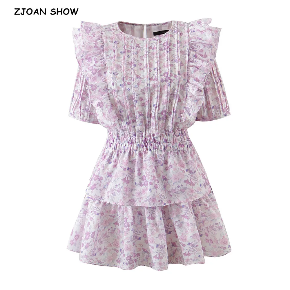 

Платье-мини с цветочным принтом, разрезом на спине и открытой спиной