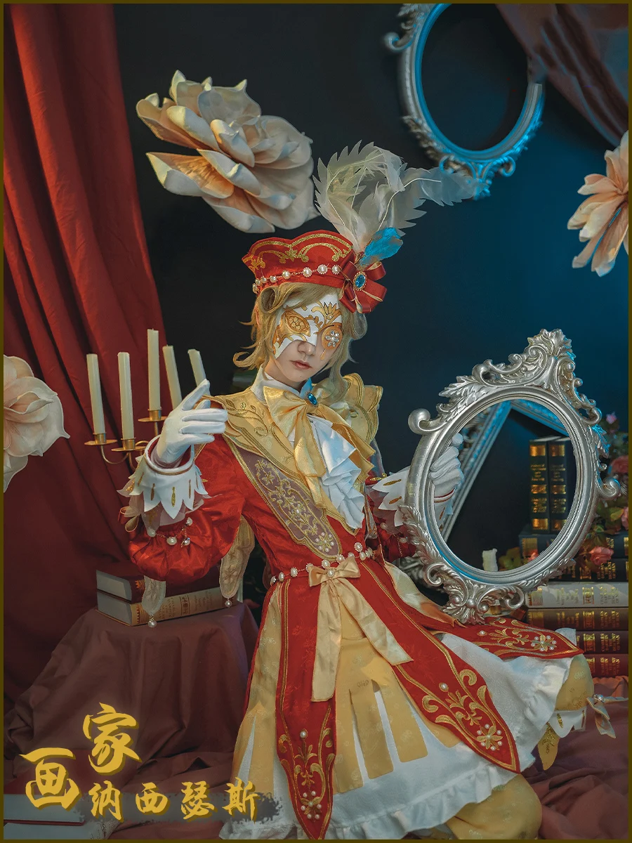 

Anime!Identity V Edgar Valden Painter 3rd Anniversary Narcissus Game Suit Elegant Dress Uniform Cosplay Costume Halloween Outfit