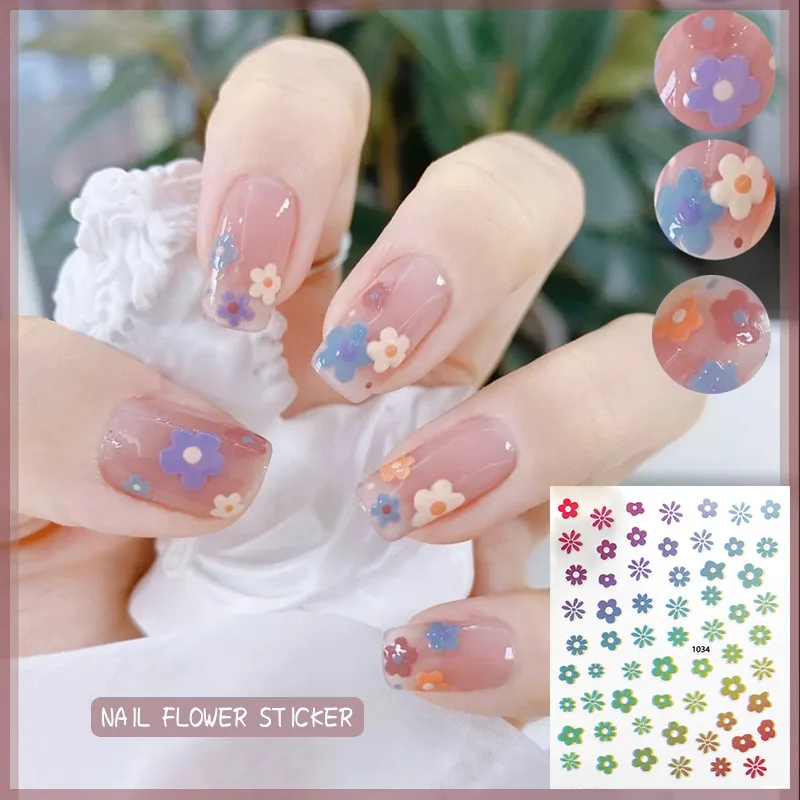 1 шт. мультяшный медведь улыбающееся лицо наклейка для ногтей подсолнух цветок