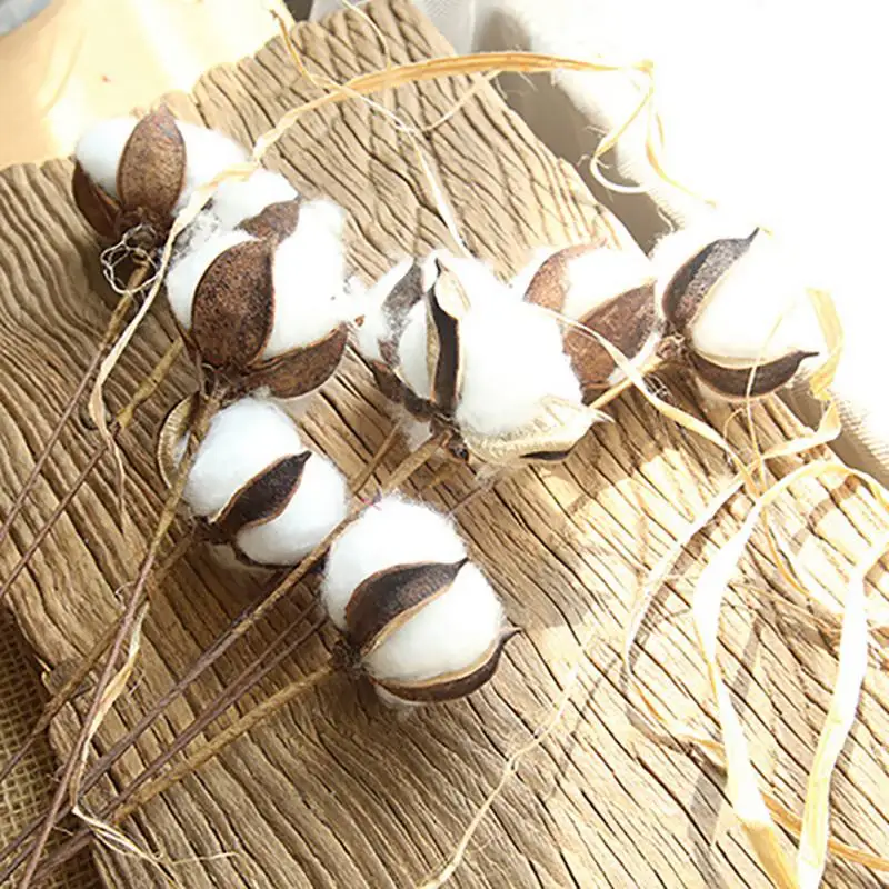 

23 Inch Natural Dried Cotton Stems Farmhouse Artificial Flower Decor Fake Flower Filler Floral DIY Garland Home Wedding Decor