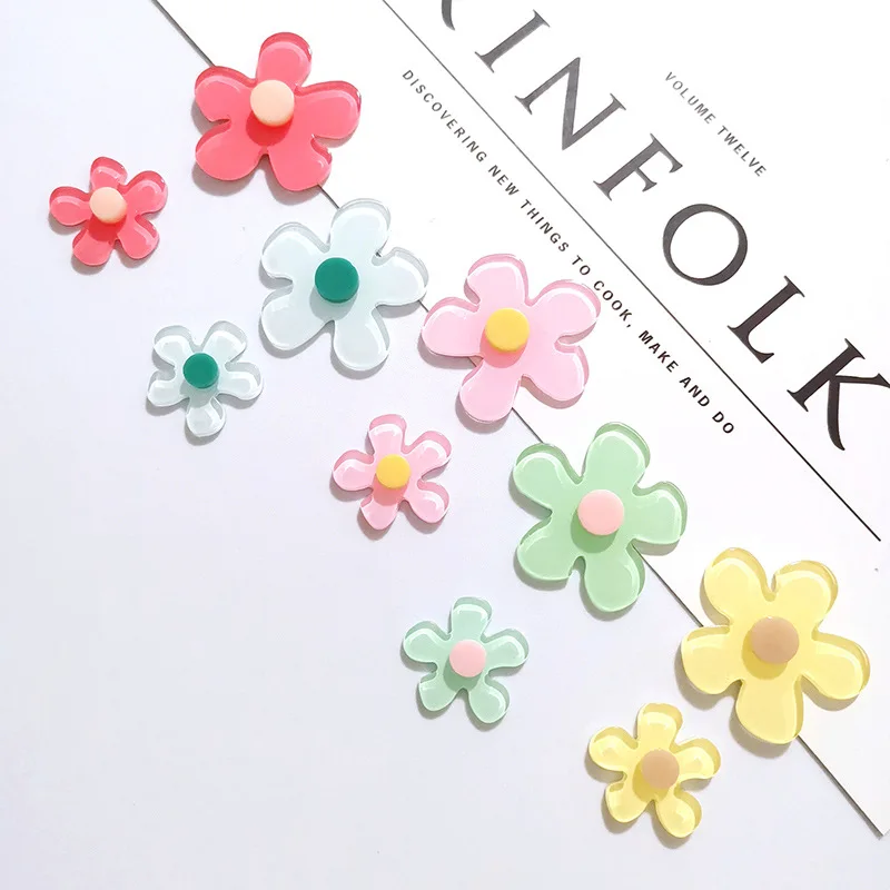 10 шт./лот акриловый цветок плоская задняя сторона из смолы милые украшения