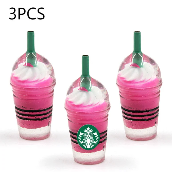3PCS Rose Кофейная кружка с ремнем для слизи дополнение украшения из смолы наполнитель все продукты мороженое Полимерная глина клейкие аксессуары набор игрушек для детей - Цвет: 3PCS Rose