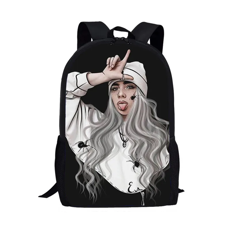 THIKIN Billie Eilish 3 шт./компл. Рюкзак Back To School детская книга мешок для маленькой девочки распылитель ранцевого типа для подростков Mochila Escolar - Цвет: as picture