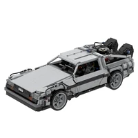 new moc 42632 back to the futures time machin car toy delorean for movie part metal alloy toy car for kids boyfriend gift