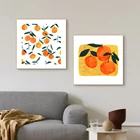 Абстрактные фрукты, оранжевое дерево, холст, живопись, настенное искусство, акварельная картина, плакаты, печать для гостиной, коридора, украшение