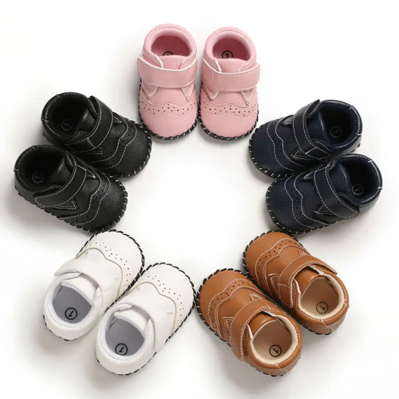 New Infant Baby Boy Girl Soft Sole Crib Newborn Anti Slip Leather Toddler Shoes |