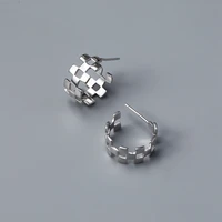 morivovog sterling 925 silver openwork stud earrings retro geometry anti allergy earrings for women minimalist jewelry bijoux