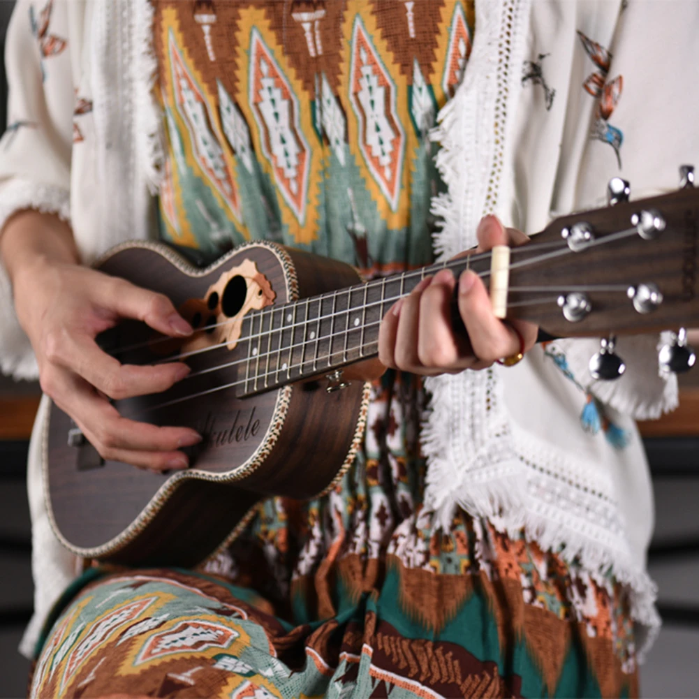 Укулеле 2" Акустическая палисандр сопрано укулеле 4 струны гитара Ukelele со встроенным электрическим эквалайзером звукосниматель+ гиговая сумка