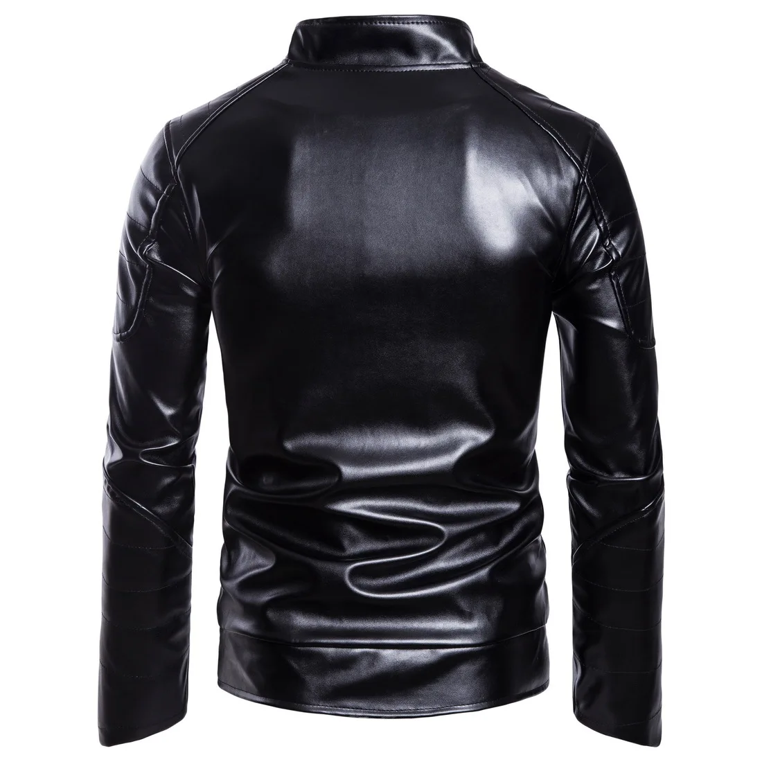 

New Men's Leather Jackets Motorcycle PU Jacket Male Stand Colooar Autumn Punk Biker Leather Coats Slim Mens Clothing Outwear
