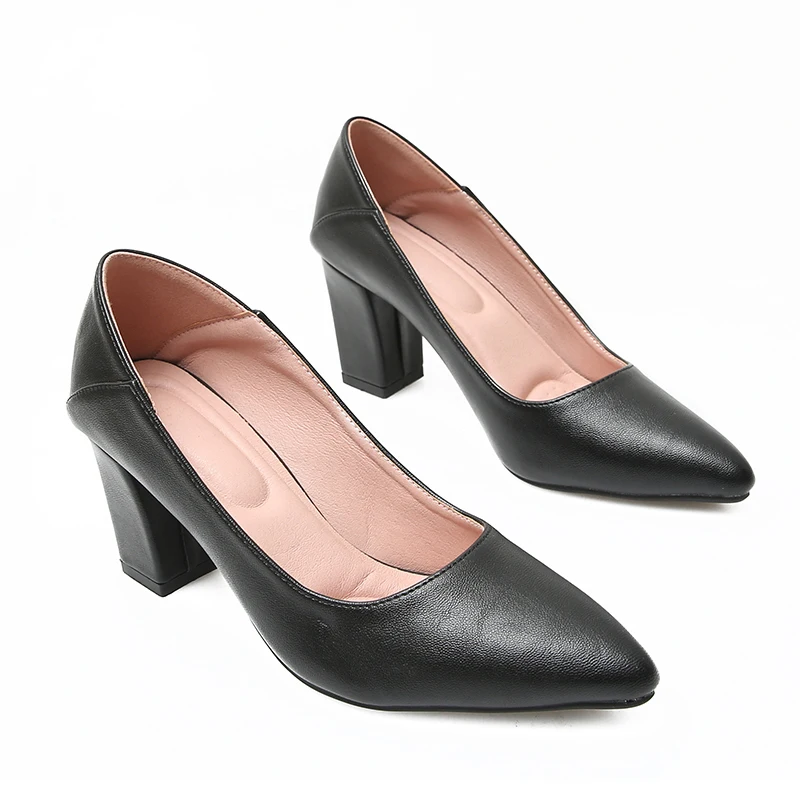 

Work shoes women's black professional high heels thick heels etiquette work stewardess shoes formal interview suit shoes women