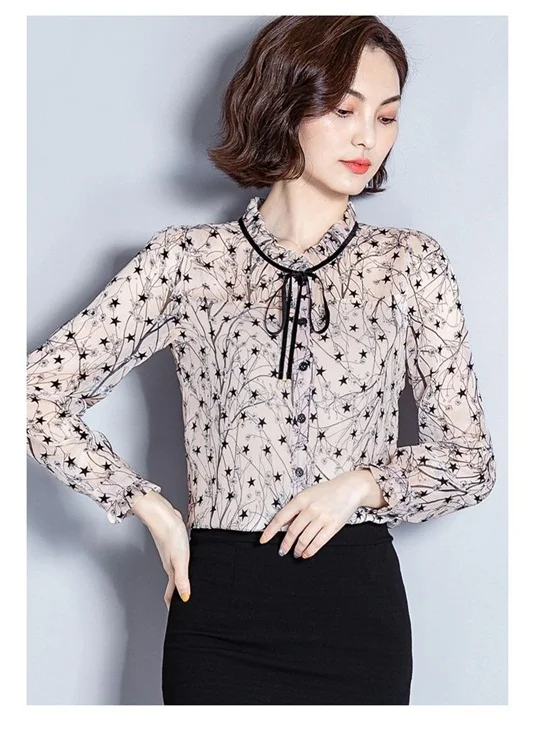 

Spring Summer Blouse Casual Shirt Women Blouse Loose Plus Size O-Neck Long Sleeve Floral Blouses Shirts Blusas Top 2021 New