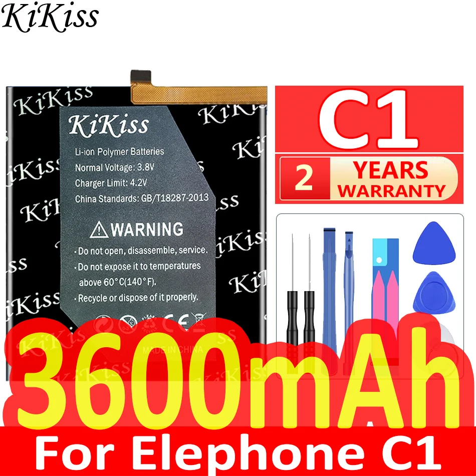 

Мощный аккумулятор KiKiss емкостью 3600 мАч для Elephone C1