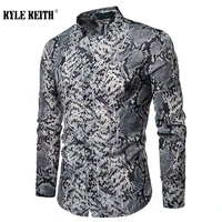 designer snake pattern print shirt men new long sleeve male dress shirts hip hop streetwear casual shirt camisa hombre