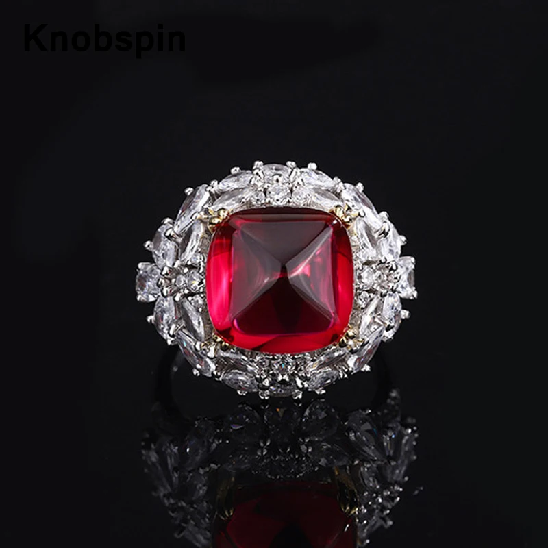 

Кольцо женское из серебра 100% пробы, 12 х12 мм, с красной карамельной башней