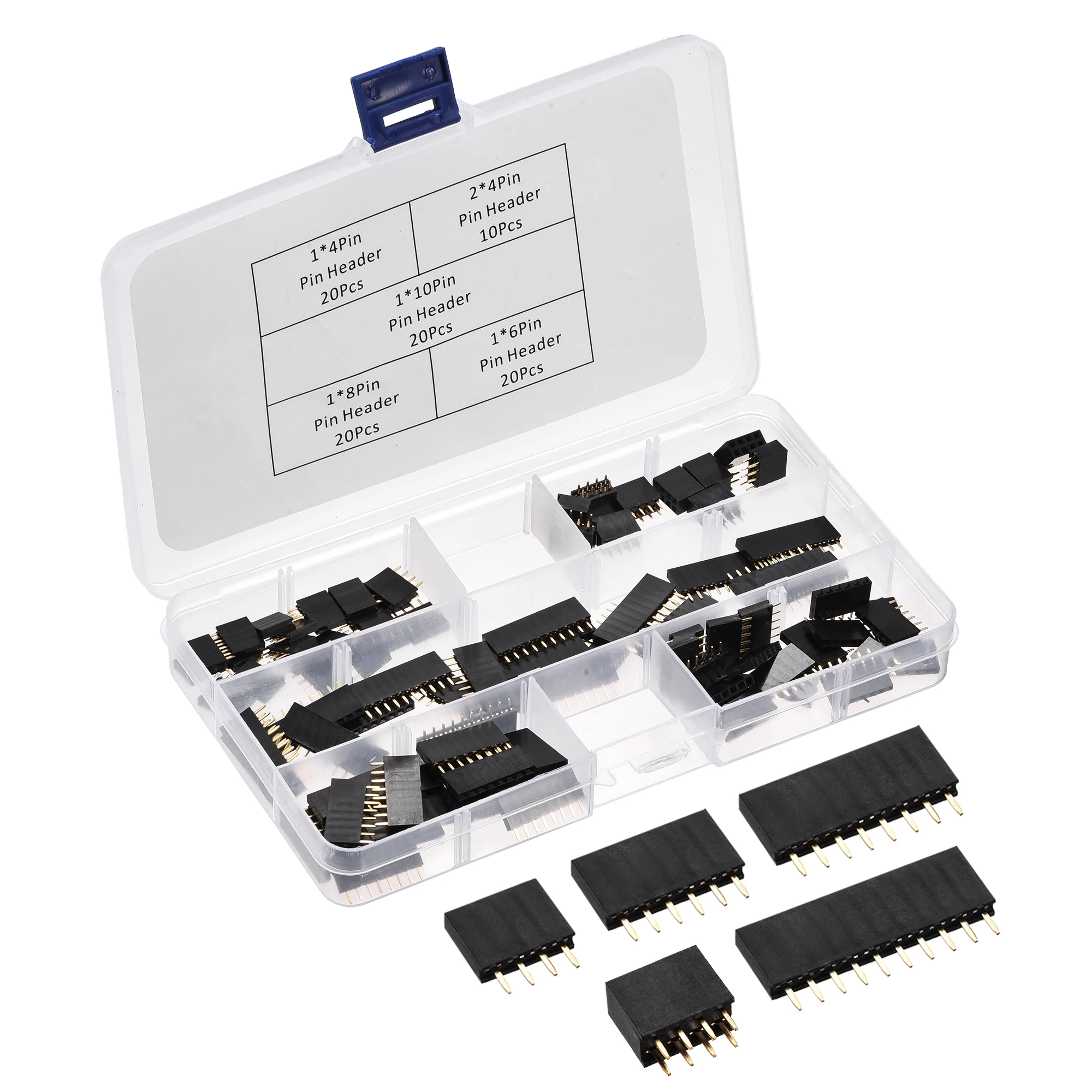 

Uxcell прямой контактный разъем 1 ряд 4P 6P 8P 10P, 2 ряда 4P 2,54 мм шаг для прототипа с коробкой упаковка из 90 в наборе