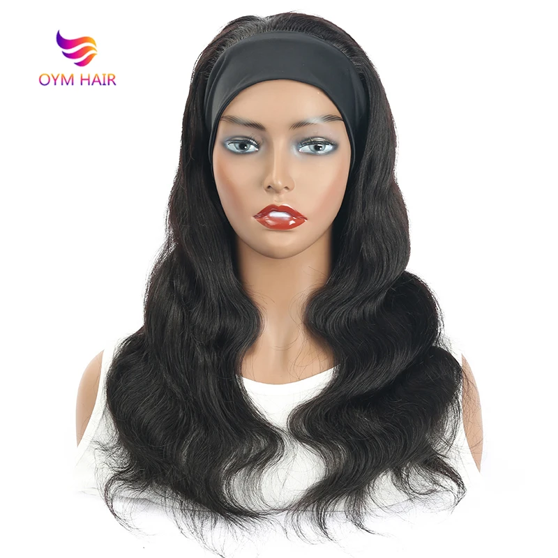 Headband Wigs Human Hair Body Wave 30Inch Glueless Brazilian Remy Full Machine For Black Women | Шиньоны и парики