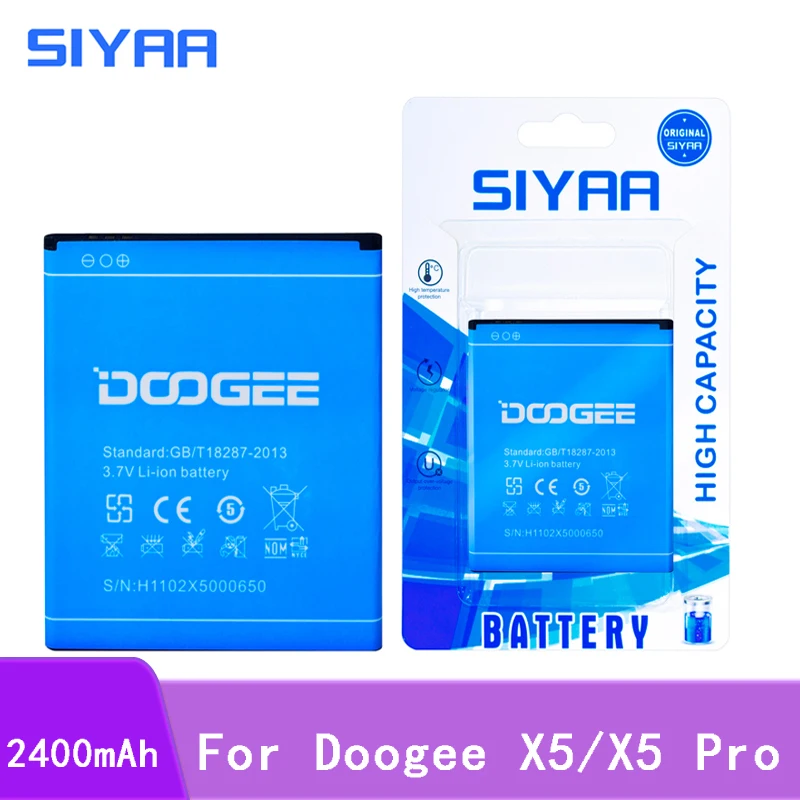 Аккумулятор мобильного телефона Для Doogee X5 батареи 2400mAh 3,7 V литий-ионная аккумуляторная батарея высокого качества