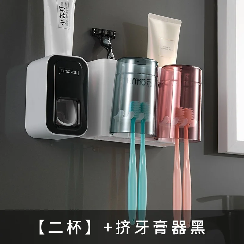 

Automatic Toothbrush Holder Wall Dispenser Squeezer Toothpaste Toothbrush Holders Electric Porta Brochas Bathroom Shelves EH60TH
