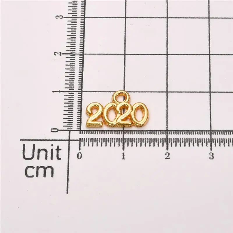 Gold 50pcs 50/100 шт номер 14x9 мм год / Подвески цвета: золотистый, Серебристый сплав "сделай сам" для изготовления ювелирных изделий, подвеска для Цепочки и ожерелья браслета - Окраска металла: Gold 50pcs
