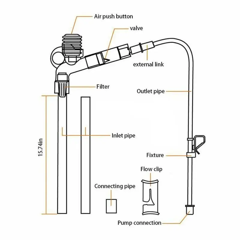 Manual Air-pressing Aquarium Gravel Cleaner Kit Fish Tank Water Changer Sand Washer with 3ft Soft Hose and Flow Clamp | Дом и сад