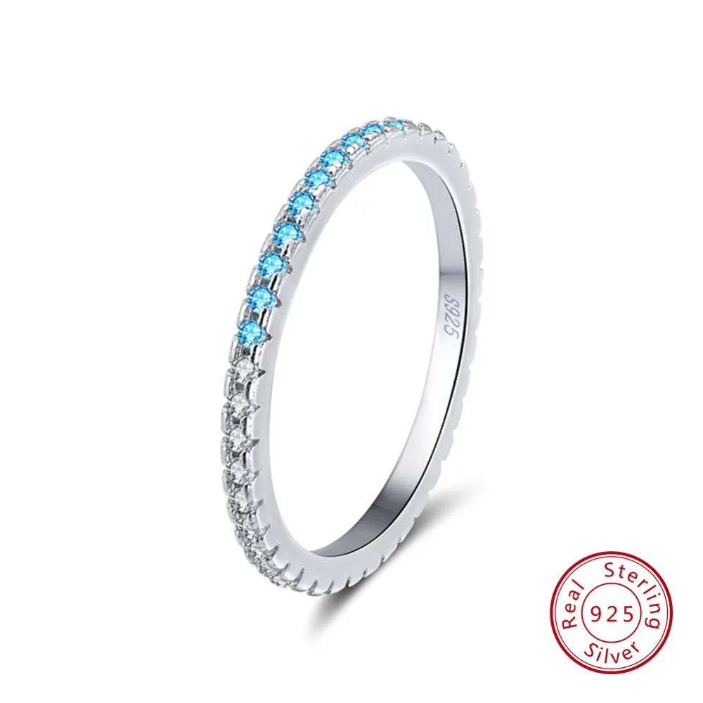 ORSA JEWELS, серебряное стекируемое кольцо из натуральной 925 пробы, CZ, кольца на палец вечности для женщин, украшения на свадьбу, годовщину SR63-L