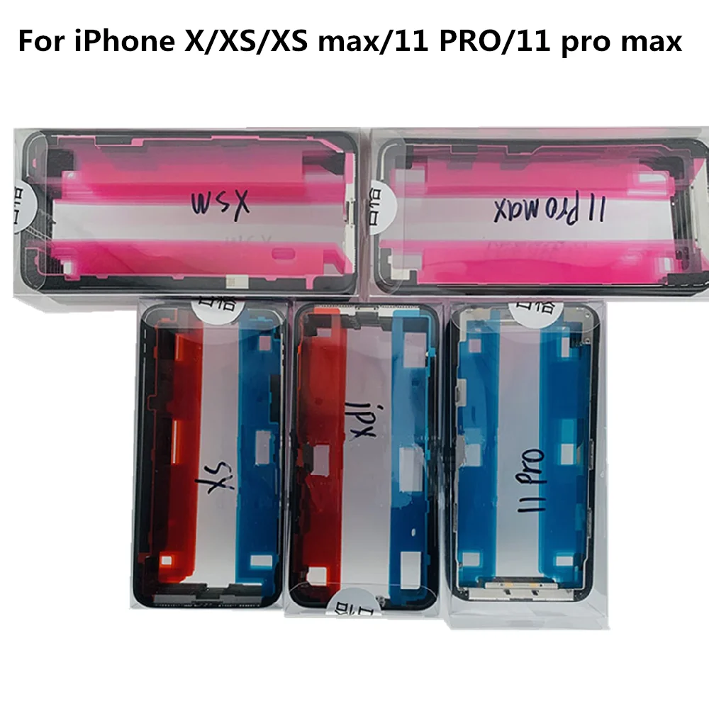

5Pcs/lots 3 in 1 Outer Glass Lens + Frame + OCA Repair Replacement For iPhone 12 mini 11 PRO XS MAX XR X Screen Front Touch Lens