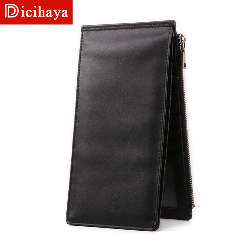 Тонкий длинный тонкий кошелек на молнии для женщин и мужчин Дамский мужской