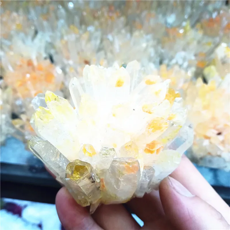 

Natural yellow Amethyst geode quartz cluster crystal specimen Healing
