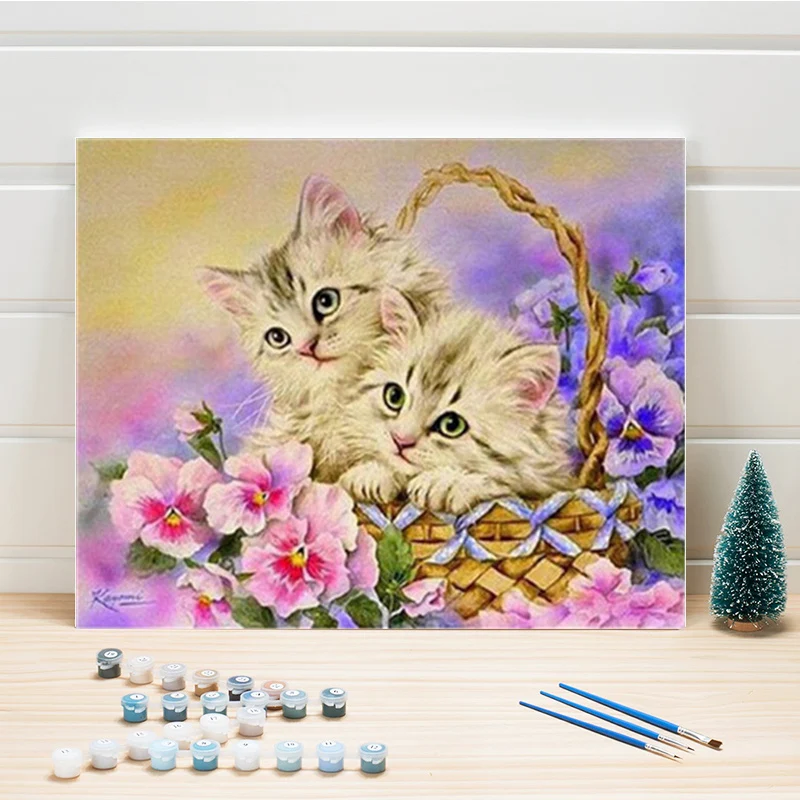 DIY окраска по номерам цветочные рисунки с наборы 40x50 защелка|Рисование и