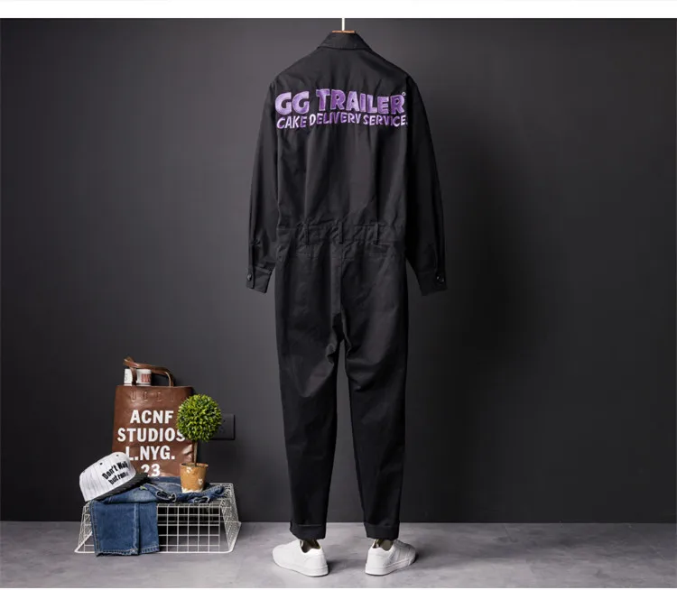 Модный цельный комбинезон для мужчин комбинезоны с длинными рукавами