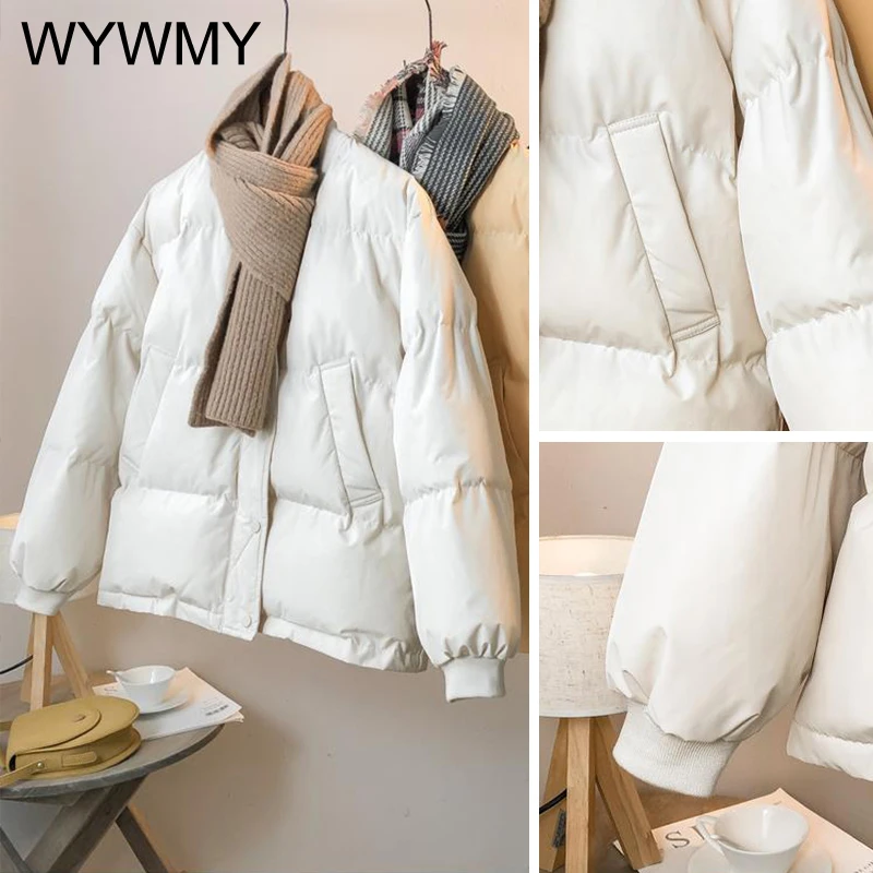 WYWMY Short Cotton Padded Jacket Women Winter Thickened Bread Down Jacket Cotton Parkas Korean Winter Clothes Warm Jacket Coat