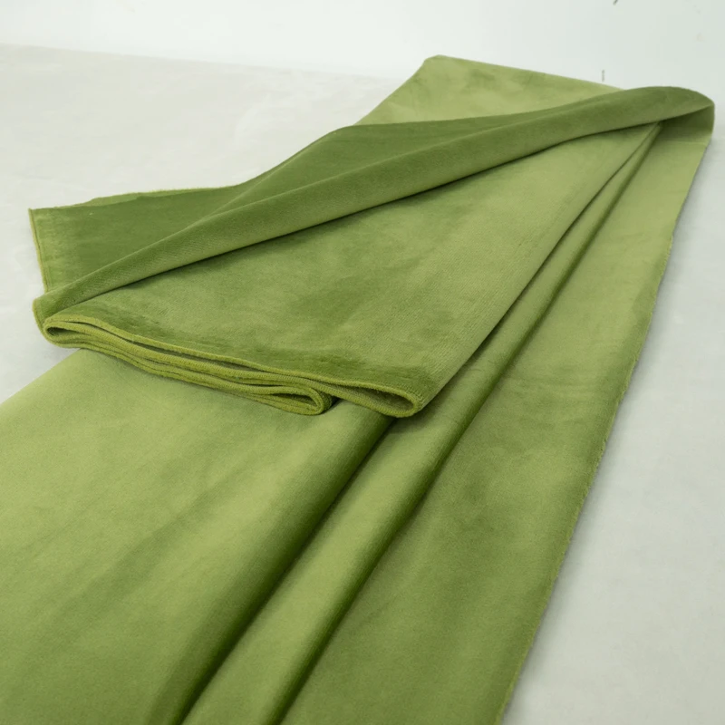 Grass Green 150 см ширина бархатная велюровая ткань Скатерть занавеска диван стул ткань Подушка красный черный кофе синий золотой зеленый розовый серый - Цвет: Grass Green