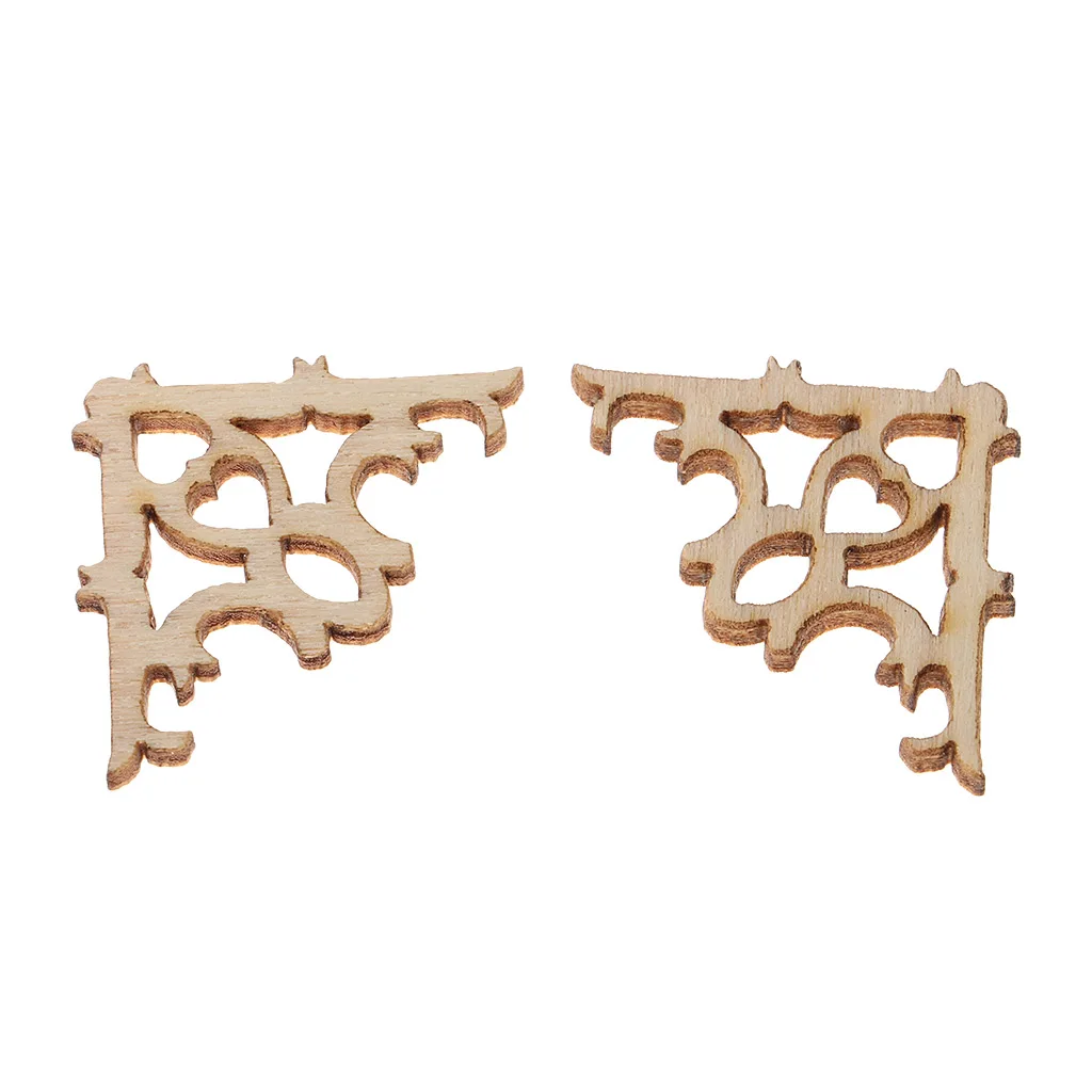 

100 Pieces Angle Flower Wooden Pieces for Crafts Wood Cutout Wedding Craft Embellishments Decoration Party Supplies